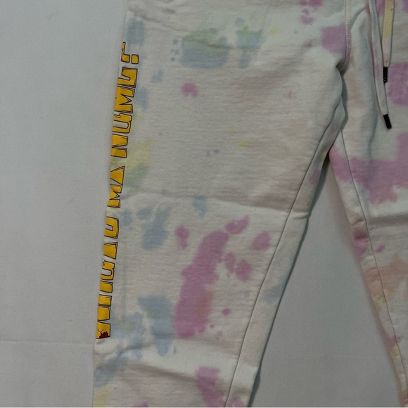 Shoe Palace Snoop sweatpants L large Mens White Watercolor Joggers Zip pockets - Picture 6 of 10